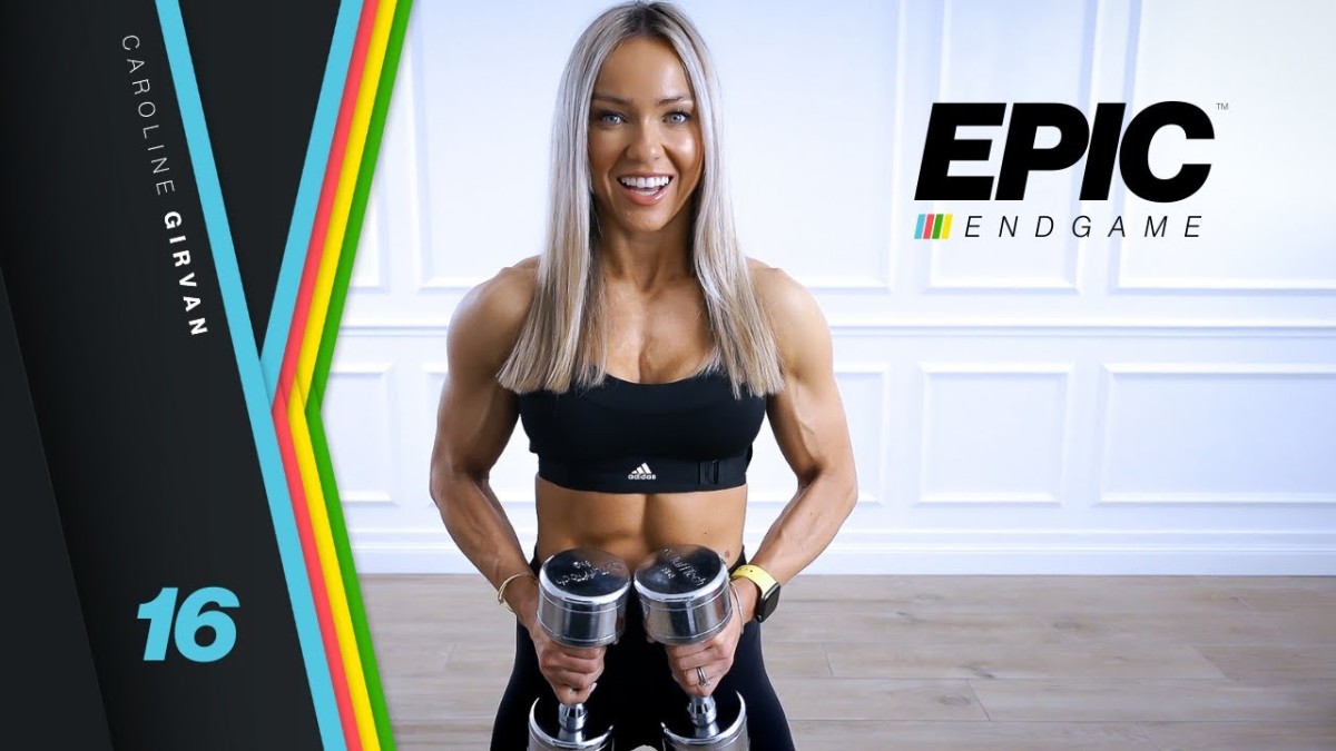 Caroline Girvan on X: Day 27 of EPIC: Arm workout and abs workout in one!  We will focus on strengthening and toning the triceps and abs during this  bodyweight and dumbbell workout!
